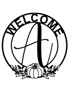 Welcome Monogram Pumpkin